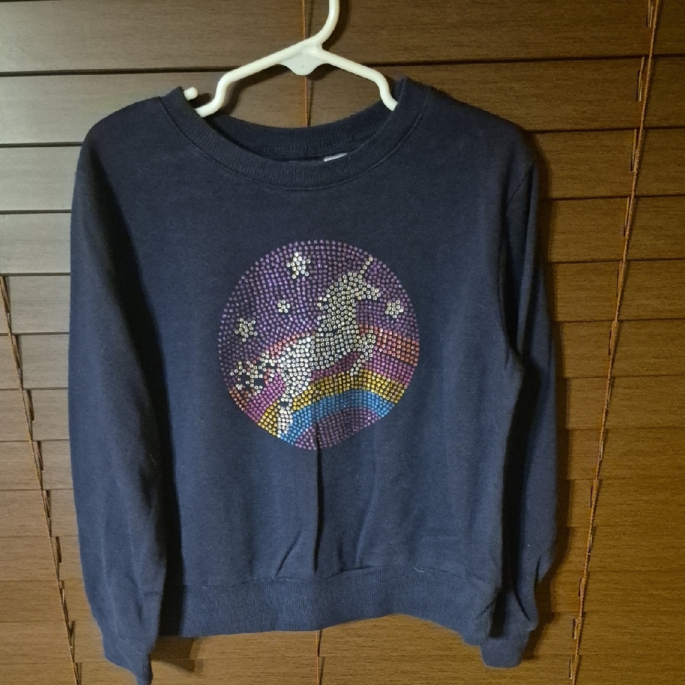Place Navy Unicorn Sweater with Rainbow Design